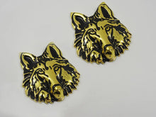 Load image into Gallery viewer, 3D Wolf Metal Sticker Decal Gold (6.5x6 cm)