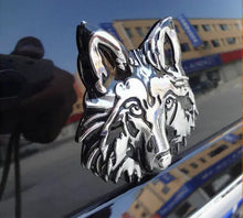 Load image into Gallery viewer, 3D Wolf Metal Sticker Decal Silver (6.5x6 cm)