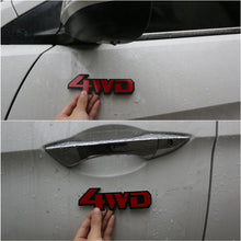 Load image into Gallery viewer, 3D 4WD Metal Sticker Decal Red (14×4.5 cm)