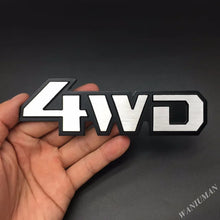 Load image into Gallery viewer, 3D 4WD Metal Sticker Decal Grey (14x4.5 cm)