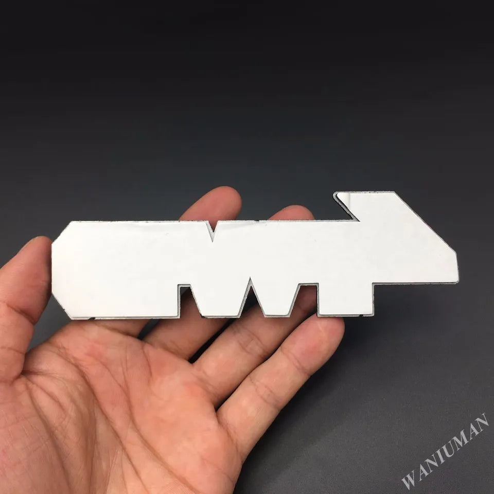 3D 4WD Metal Sticker Decal Grey (14x4.5 cm)