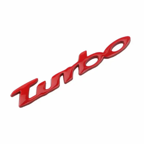 3D Turbo v2.0 Metal Sticker Decal Red (13.5 x 2 cm)