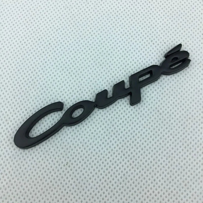 3D Coupe Metal Sticker Decal Black (9.5 x 1 cm)