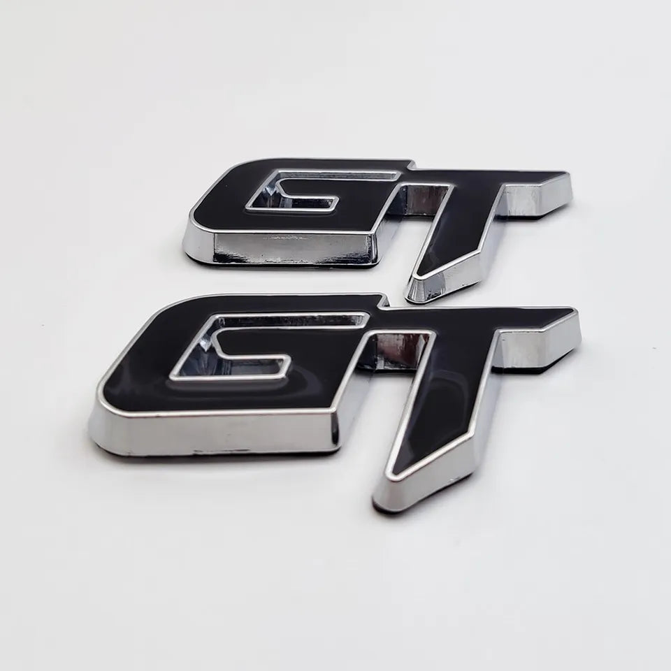 3D GT Metal Sticker Decal Black (6x3 cm)