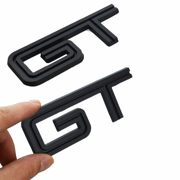 3D GT v2.0 Metal Sticker Decal Black (11x3.5 cm)