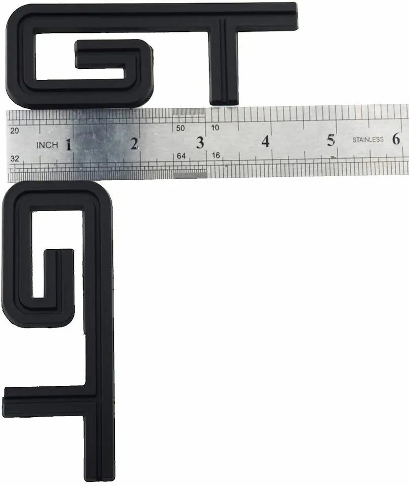 3D GT v2.0 Metal Sticker Decal Black (11x3.5 cm)