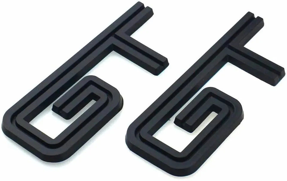 3D GT v2.0 Metal Sticker Decal Black (11x3.5 cm)