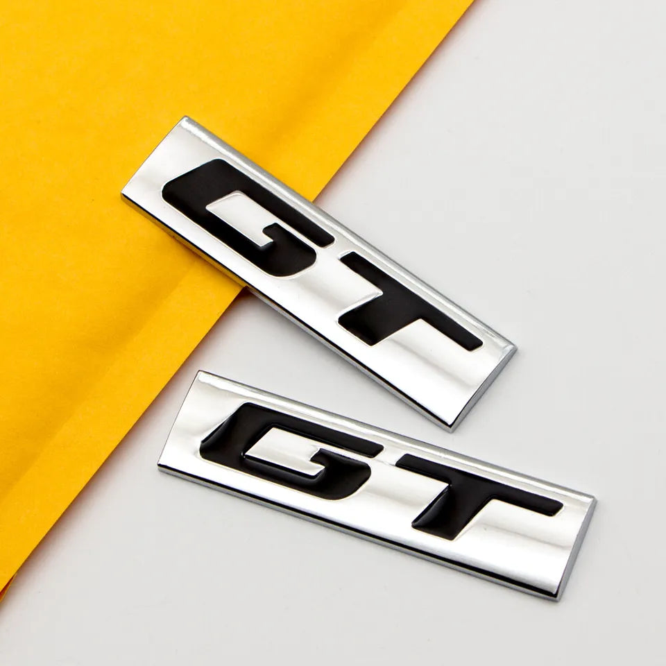 3D GT v3.0 Metal Sticker Decal Black/Silver (5.5x1.75 cm)