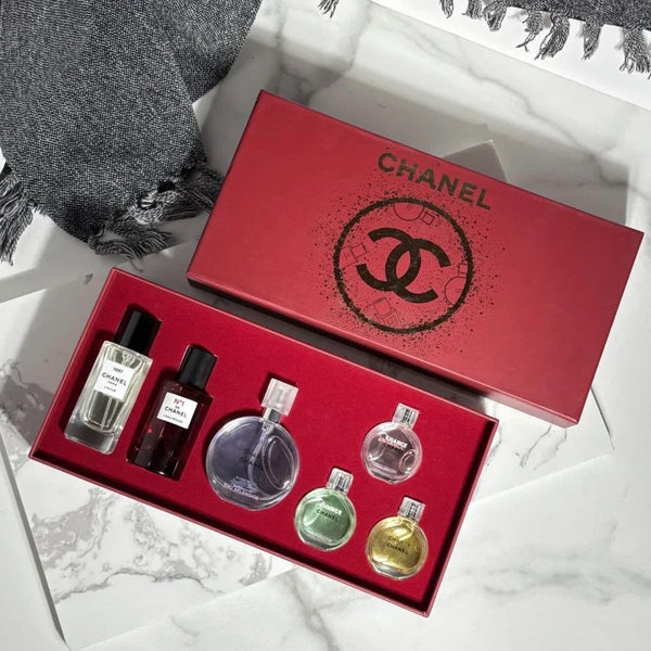 Chanel 6 Pcs Red Perfume Gift Set