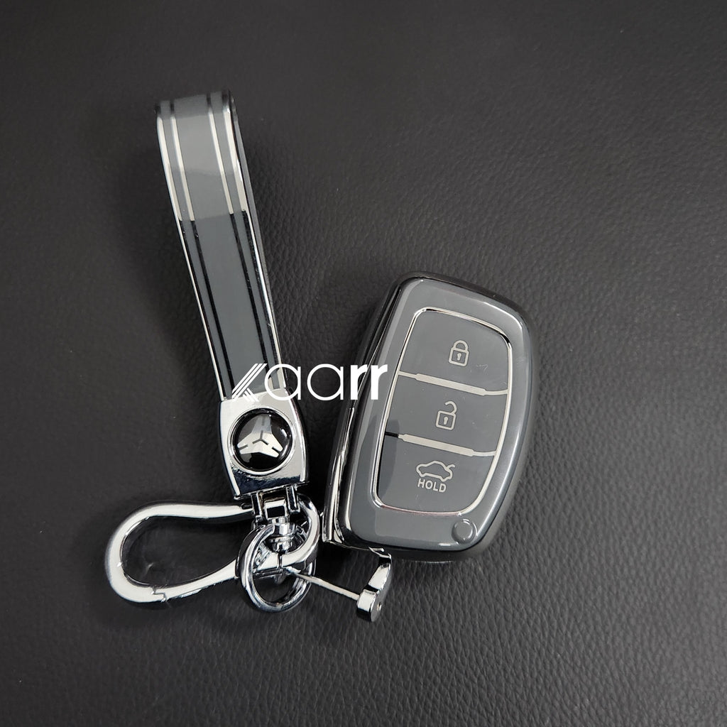 Hyundai Creta/i20/Venue (3 Push Button Key)Premium Keycase