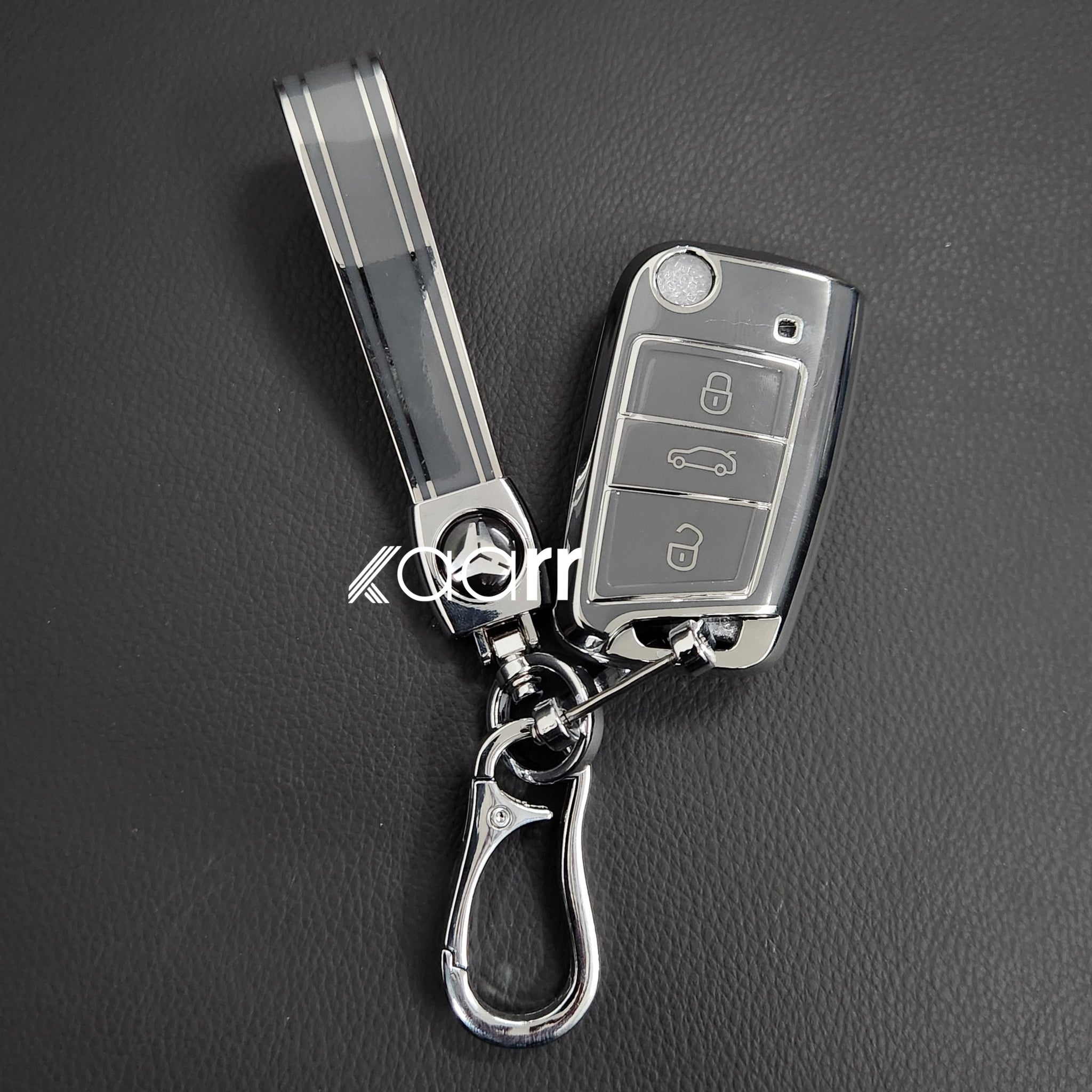 Key case cover FOB for Volkswagen, Skoda, Seat keys incl. keychain