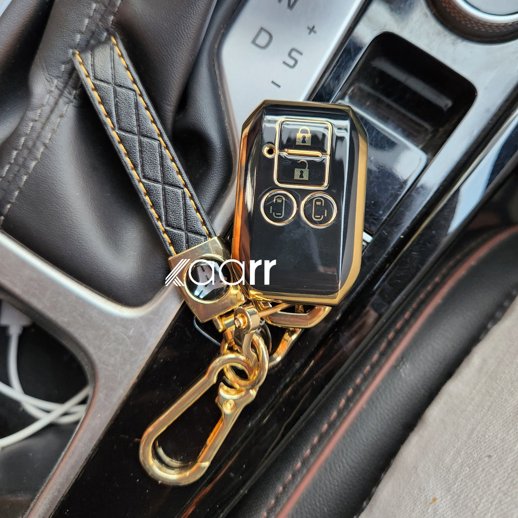 Suzuki 4 Button Key 2.0 Premium TPU Leather Keycase with Holder & Rope Chain