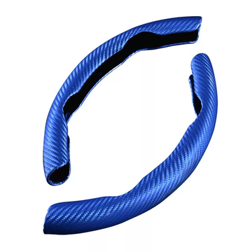 Carbon Fibre Blue Steering Wheel Sleeves