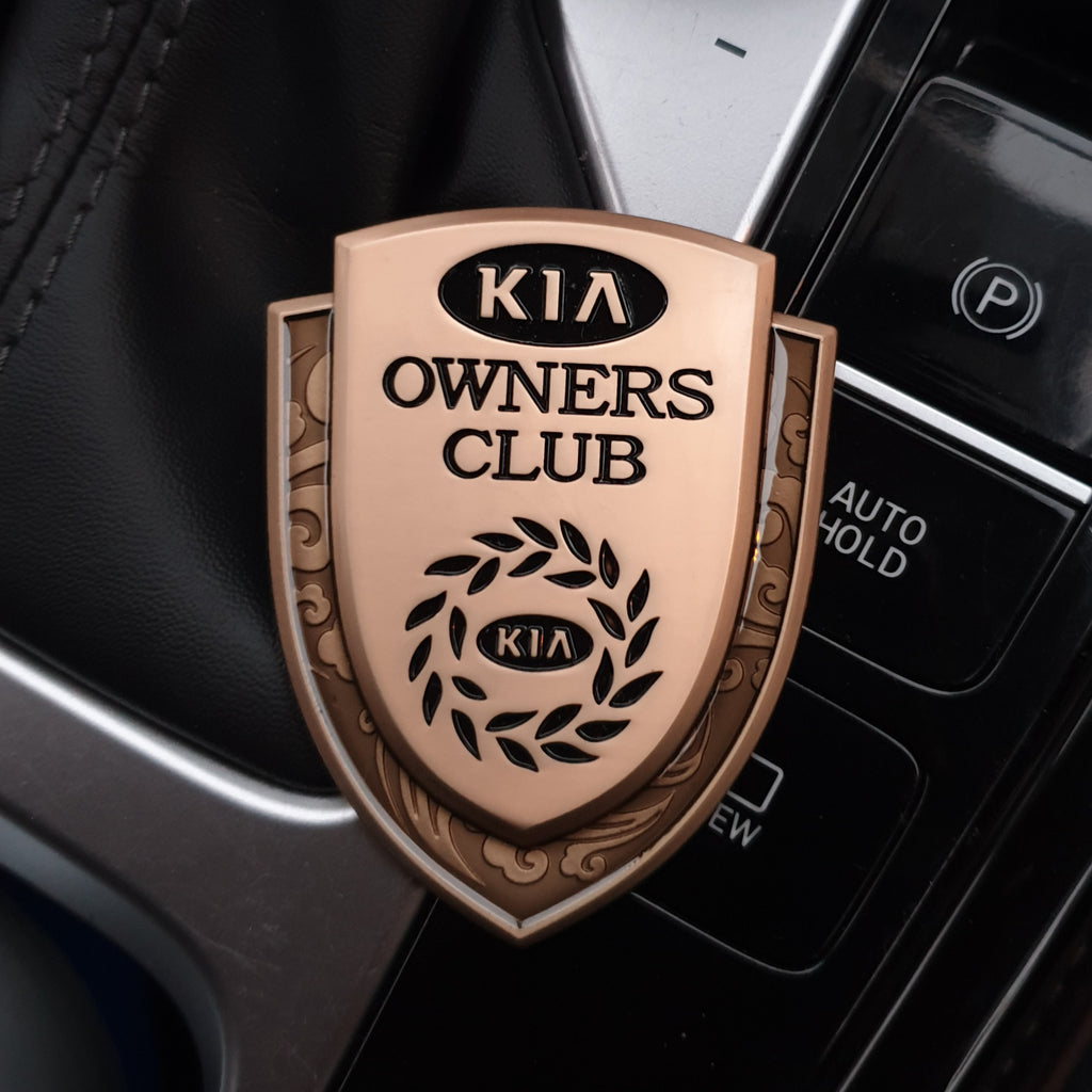 3D Owners Club Car Metal Emblem Badge Sticker Decal (Gold)