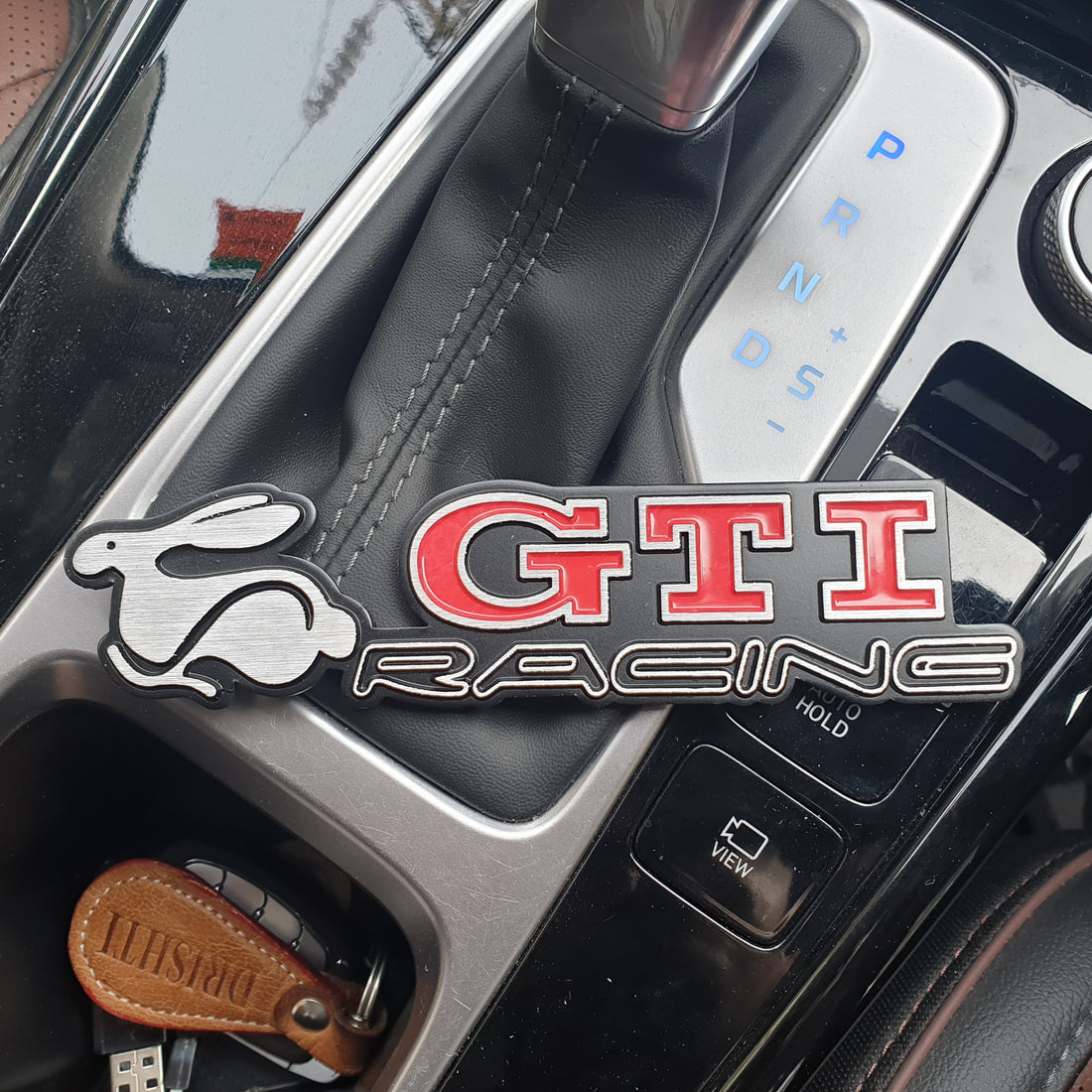 3D GTI RACING Metal Sticker Decal Red (15.5 x 3.5 cm)