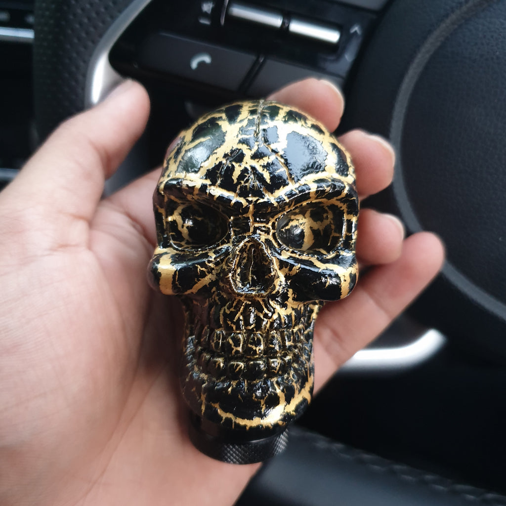 3D Devil Black & Gold Skull Gear Knob
