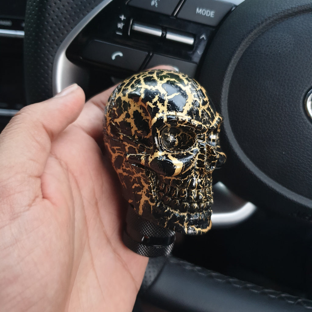 3D Devil Black & Gold Skull Gear Knob