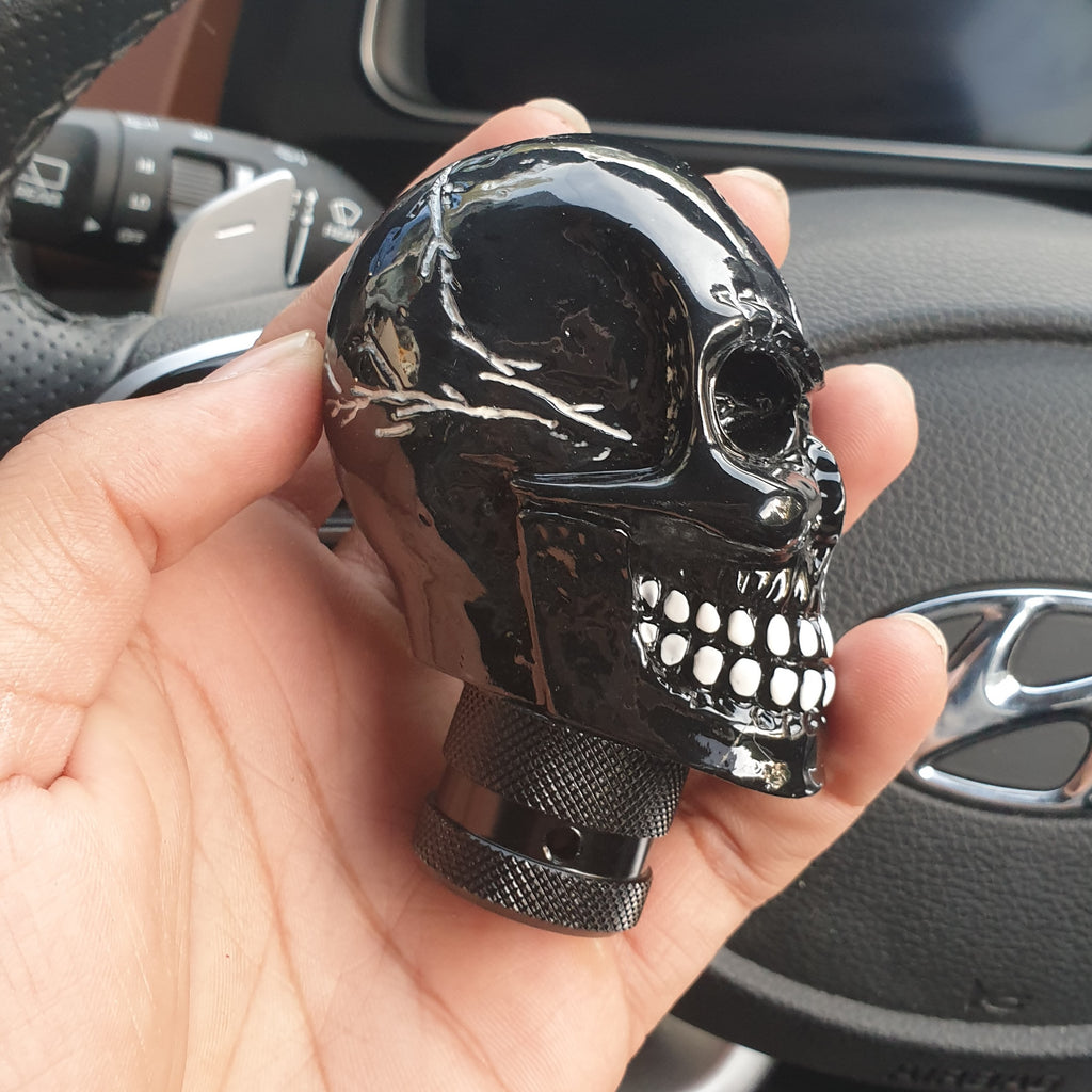 3D Devil Black & White Skull Gear Knob
