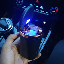 Load image into Gallery viewer, Cup Holder Round Ashtray with Blue Light (11 x 7.5 cm)