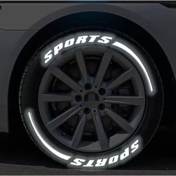 White Tyre Sticker with Night Glow Kit With Strips