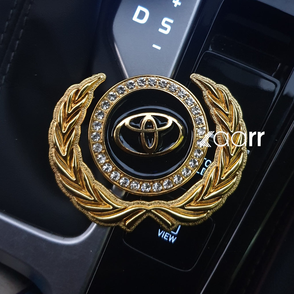 3D Gold Car Metal Emblem Badge Sticker Decal With Logo (Black)