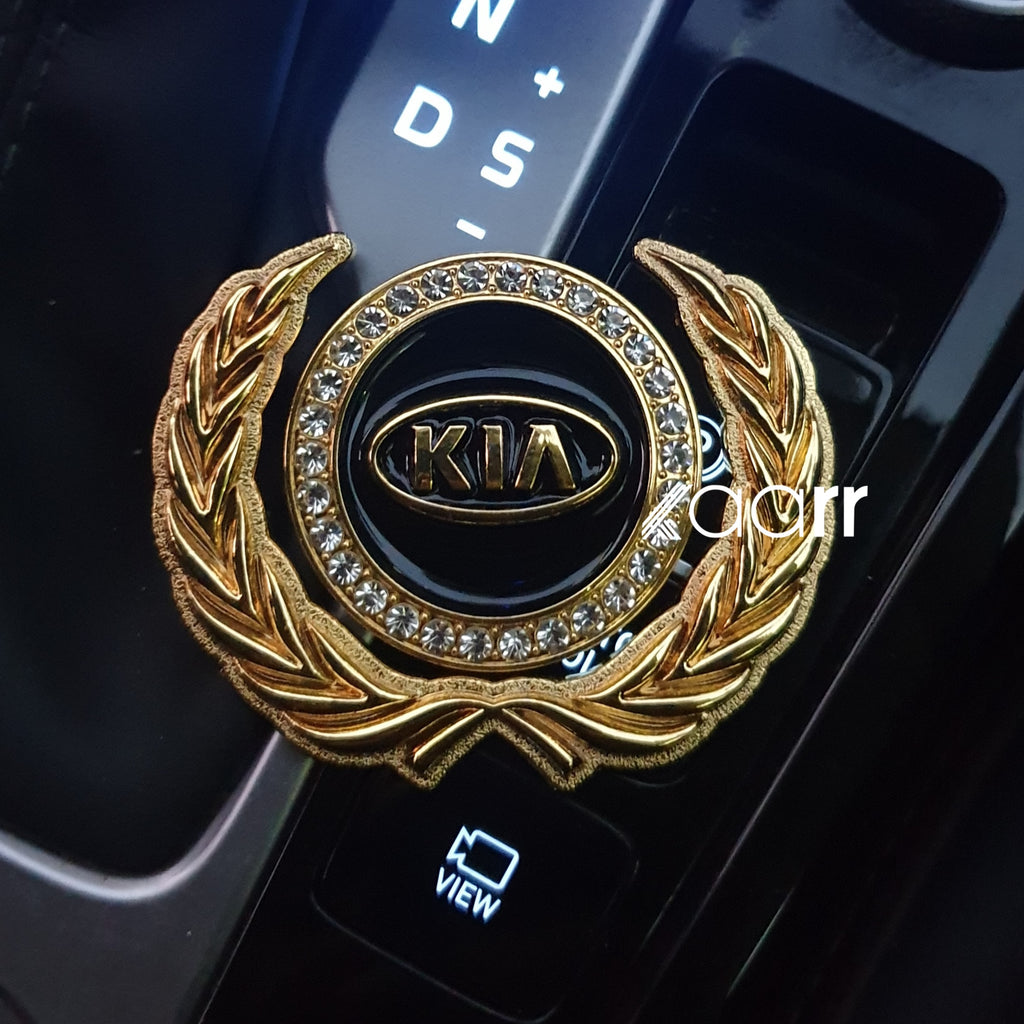 3D Gold Car Metal Emblem Badge Sticker Decal With Logo (Black)