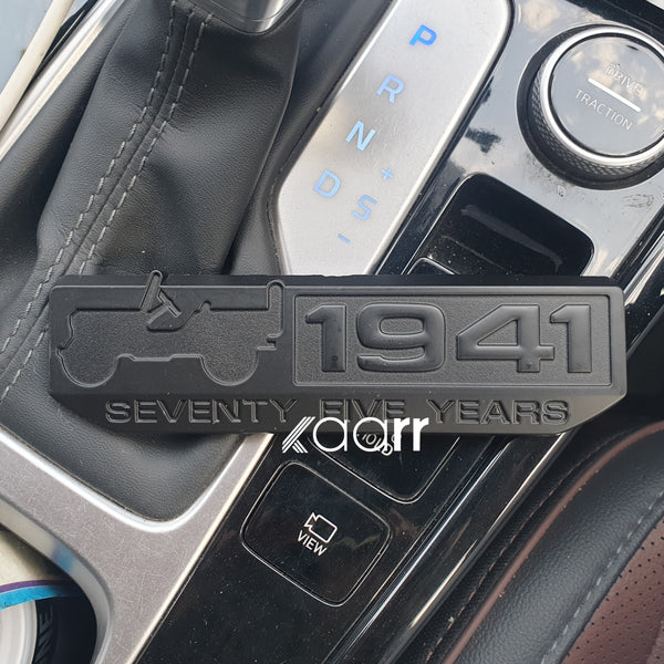 3D Jeep 75th Anniversary Metal Sticker Decal Black