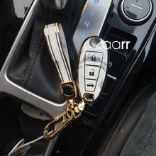 Load image into Gallery viewer, Suzuki 3 Button Key (Ciaz, Baleno, Brezza, S Cross, Ignis) Premium TPU Leather Keycase with Holder &amp; Rope Chain