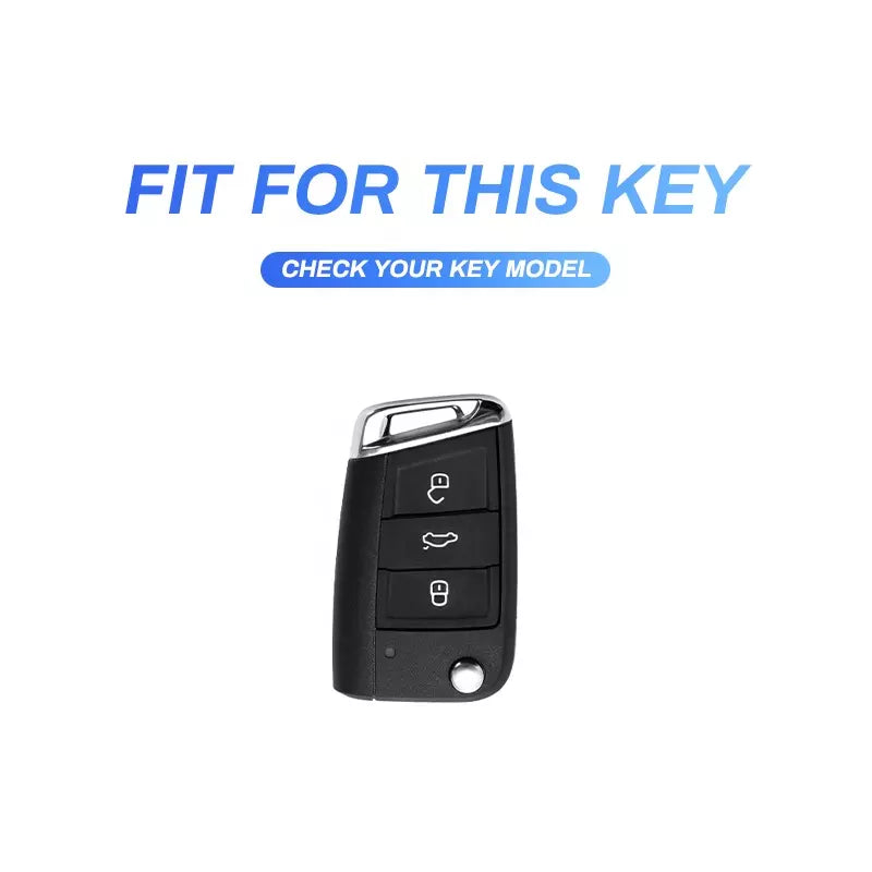 Skoda New FLip Key Premium Metal Alloy Keycase with Holder & Rope Chain