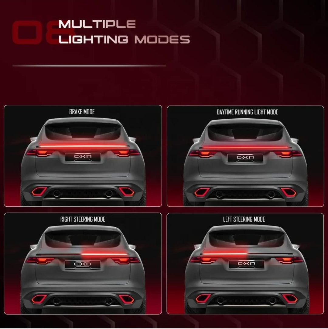 Color Keypad Rear Spoiler Universal Rear Spoiler LED Strip Multifunctional with Turning Signal ...